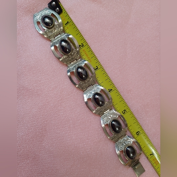 Vintage Mexican Hematite panel bracelet. - Picture 1 of 5